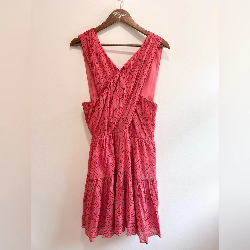 Ulla Johnson Arisa Mini Dress in Hibiscus, Silk Chiffon, Crossover neckline 10 - Picture 3 of 16